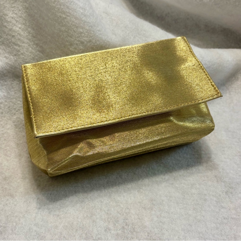 Golden Clutch Purse Make Up Bag NWOT